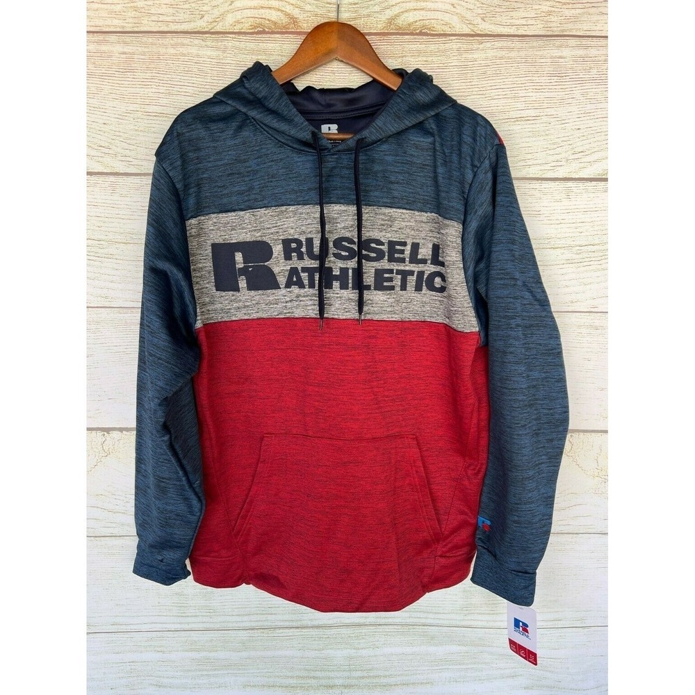 Russell Athletic Shirt Mens Large America Spacedye Fleece Hoodie Sweatshirt New